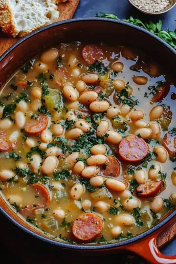 Creamy White Bean and Kielbasa Soup