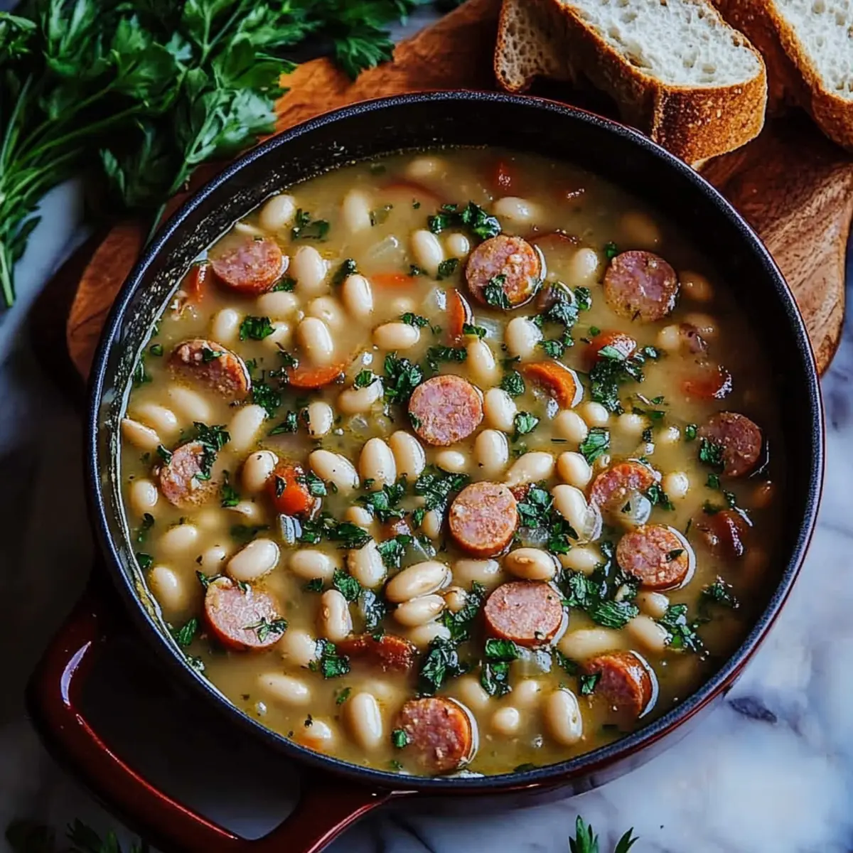Creamy White Bean and Kielbasa Soup