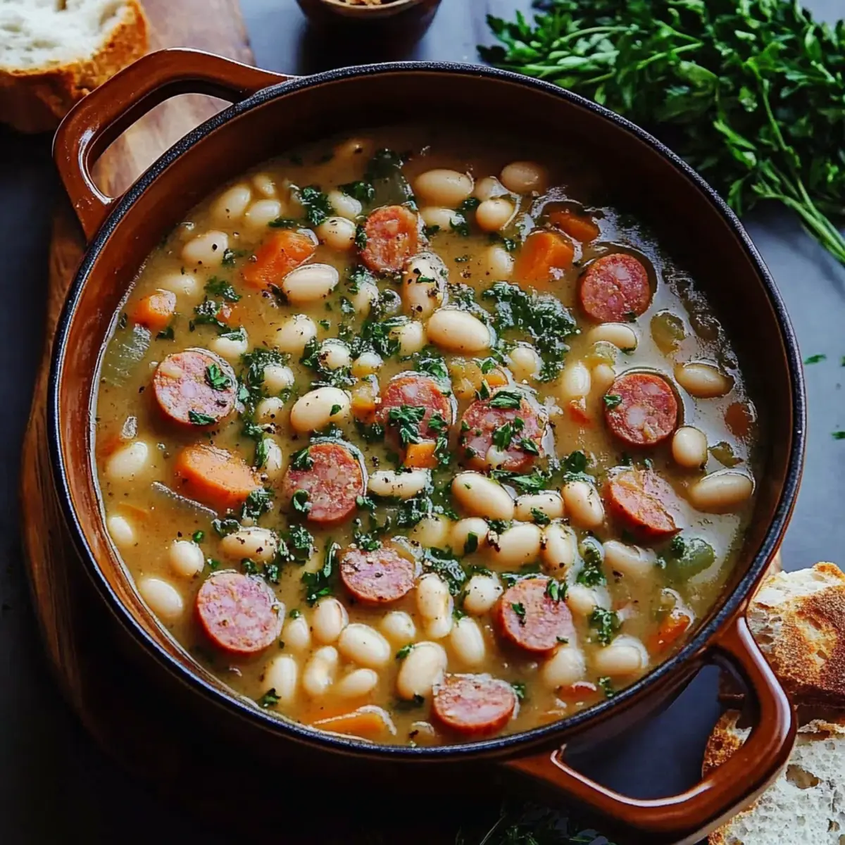 Creamy White Bean and Kielbasa Soup