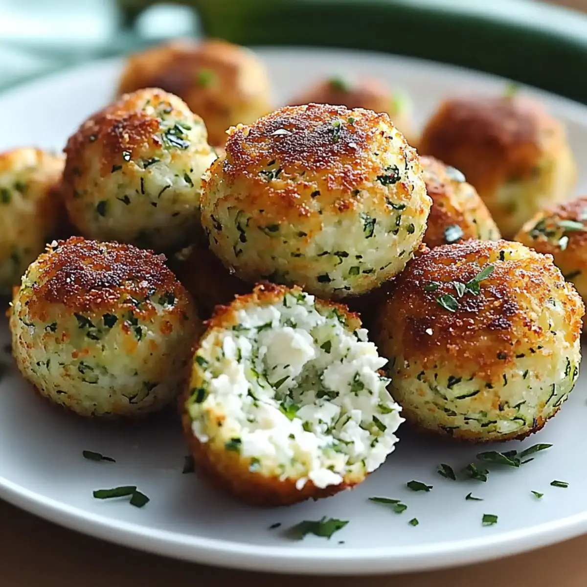 Crispy Zucchini Feta Balls