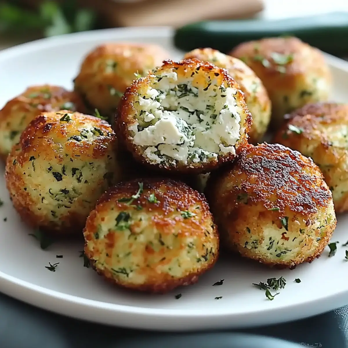 Crispy Zucchini Feta Balls