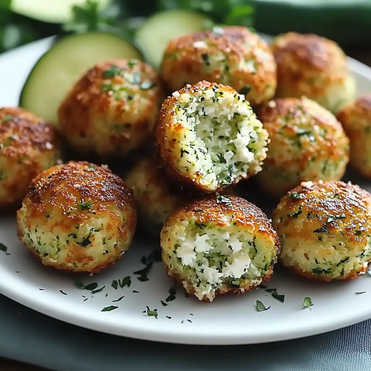 Crispy Zucchini Feta Balls