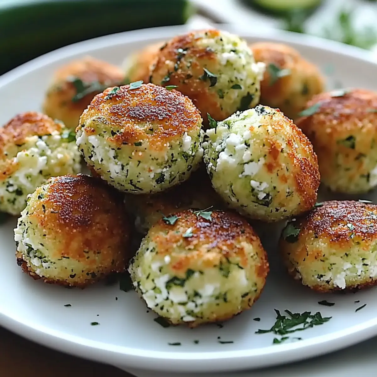 Crispy Zucchini Feta Balls