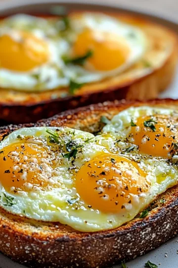 Egg Cheese Herb Toast