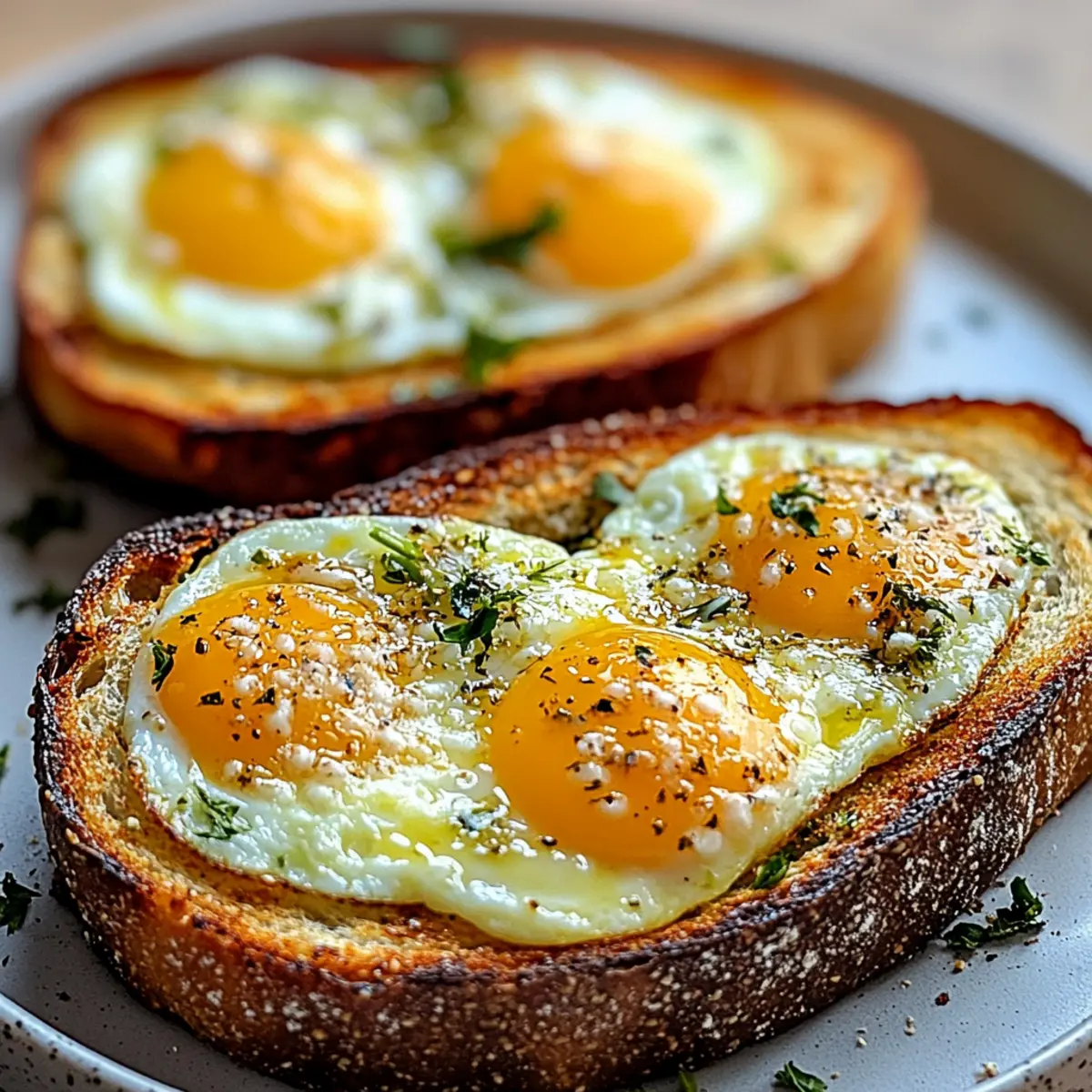Egg Cheese Herb Toast
