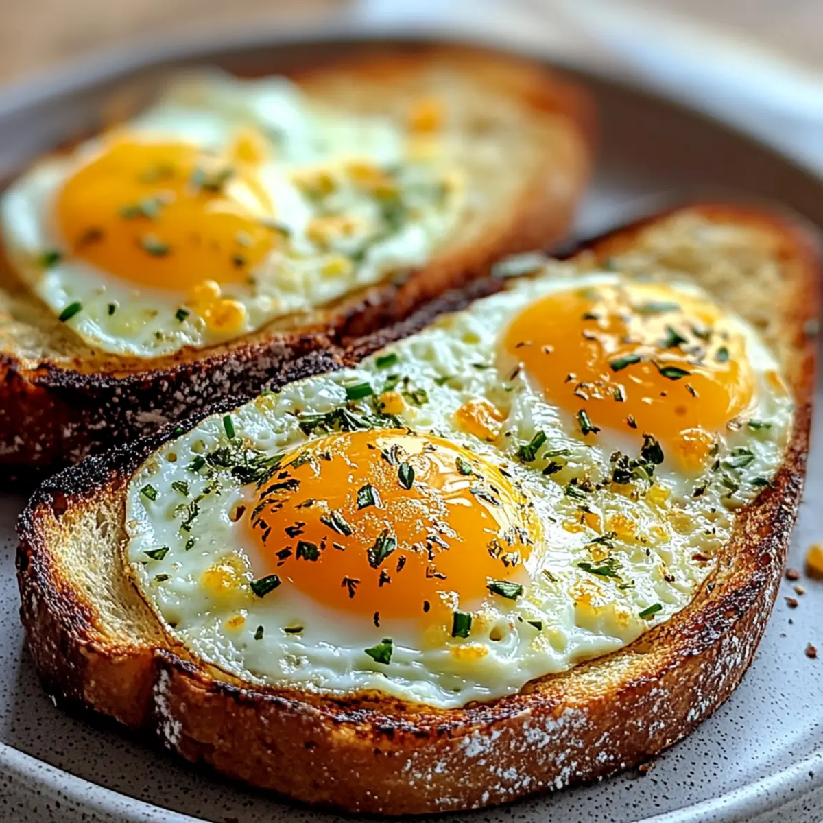 Egg Cheese Herb Toast