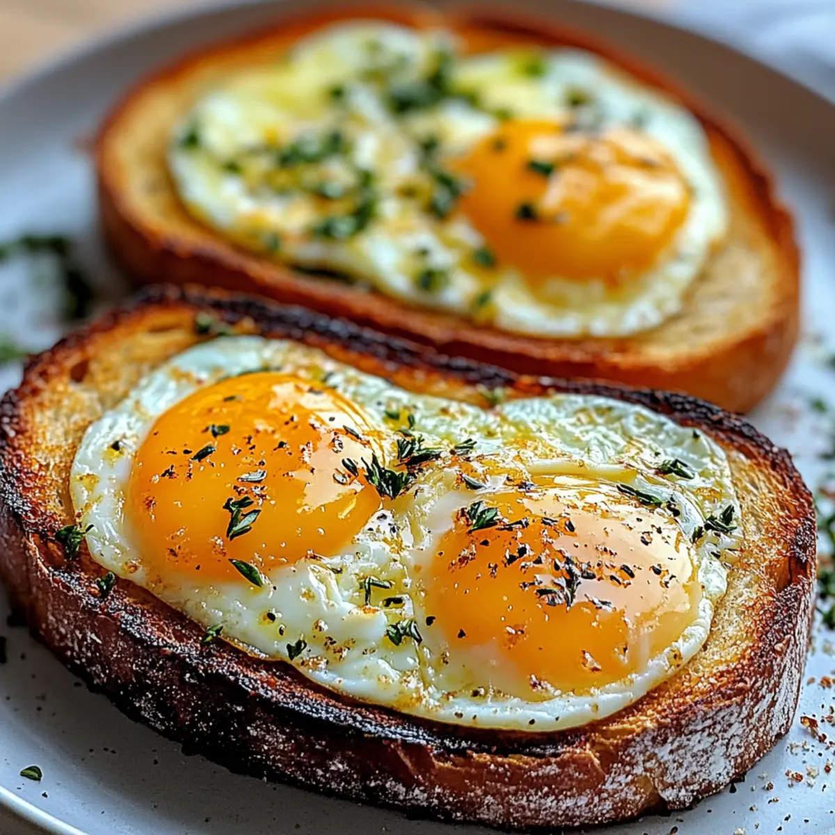 Egg Cheese Herb Toast