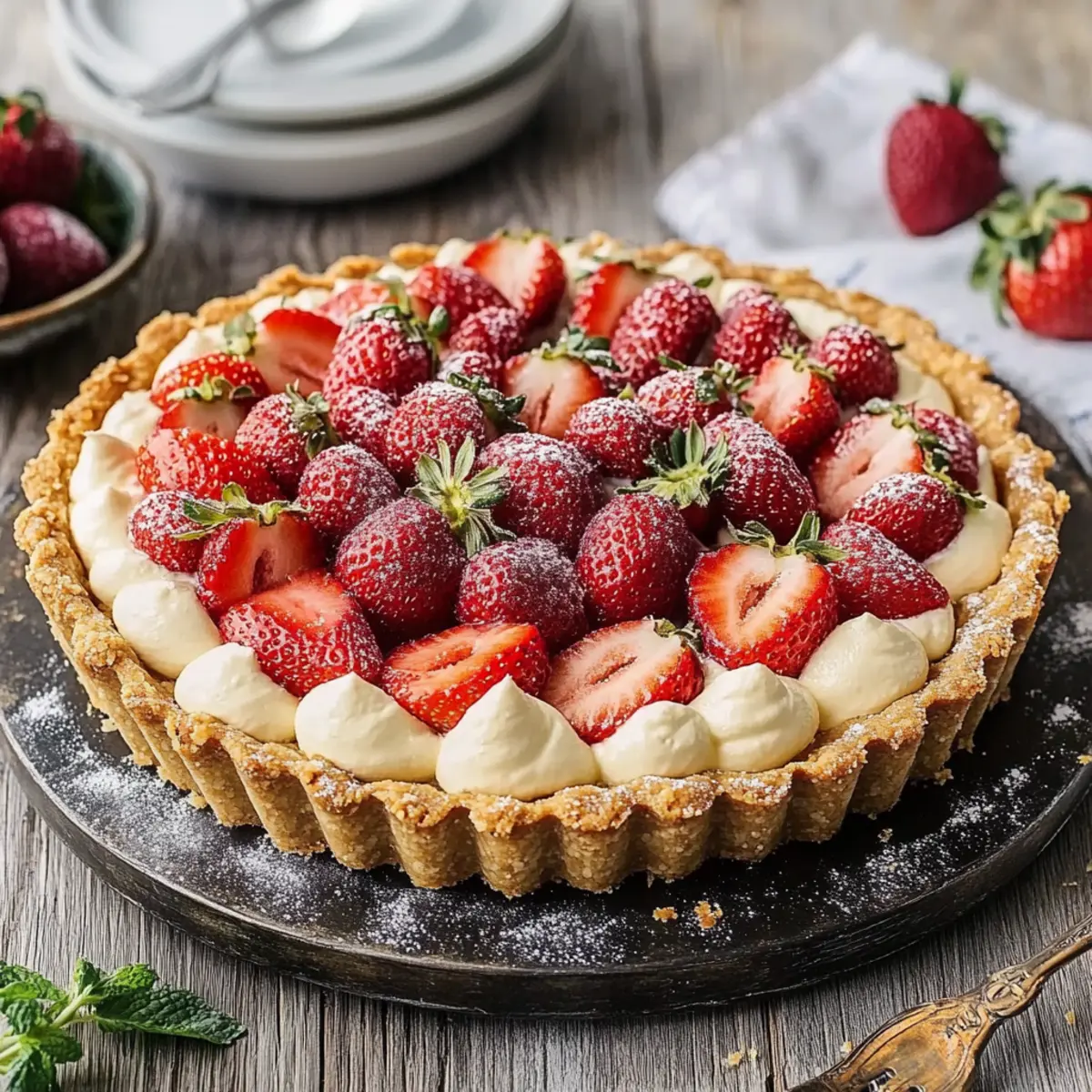 Fresh Strawberry Cream Cheese Tart