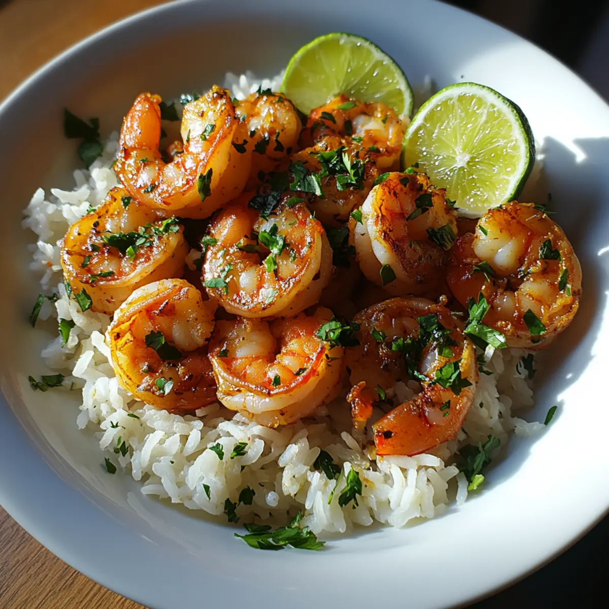Garlic Lime Shrimp with Rice