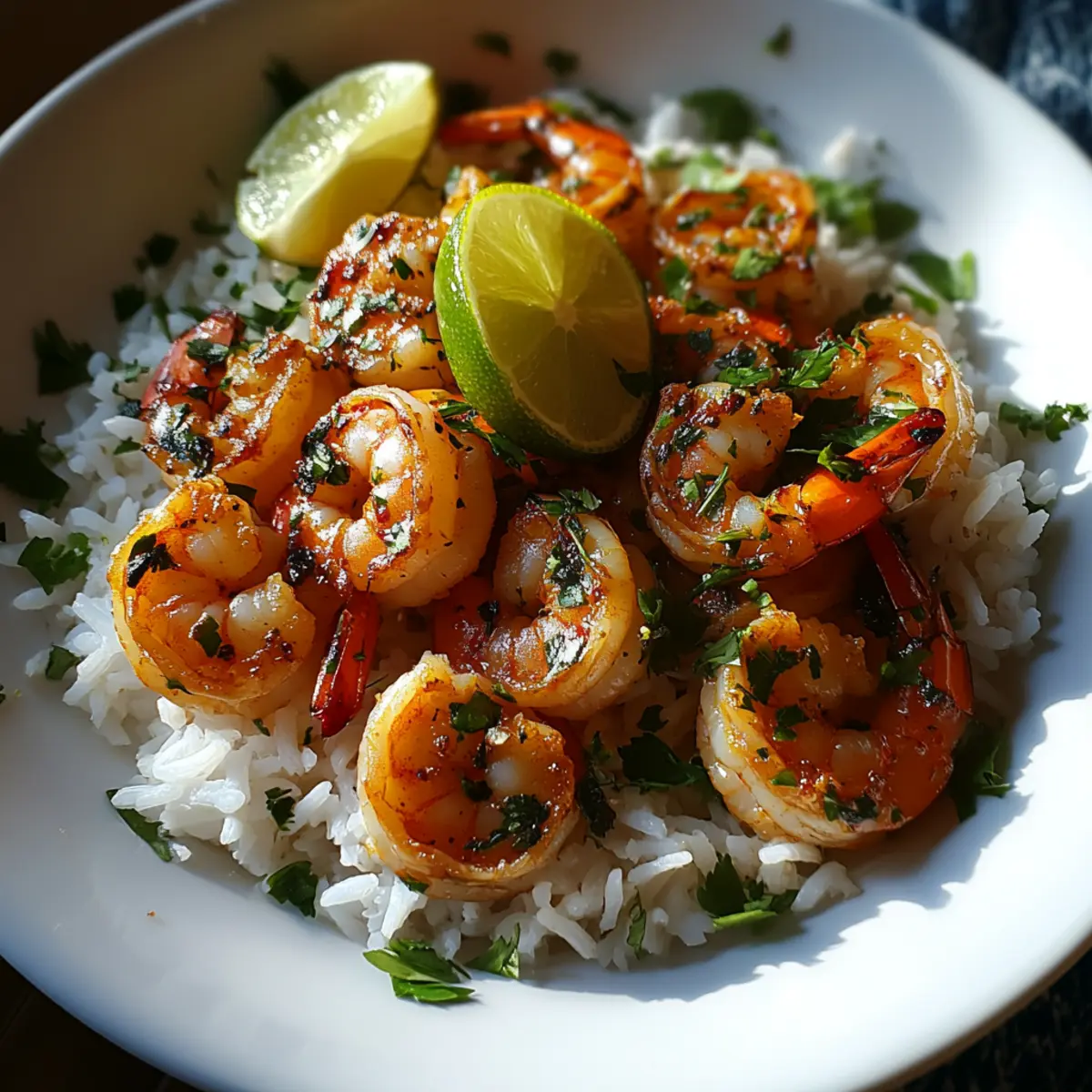 Garlic Lime Shrimp with Rice