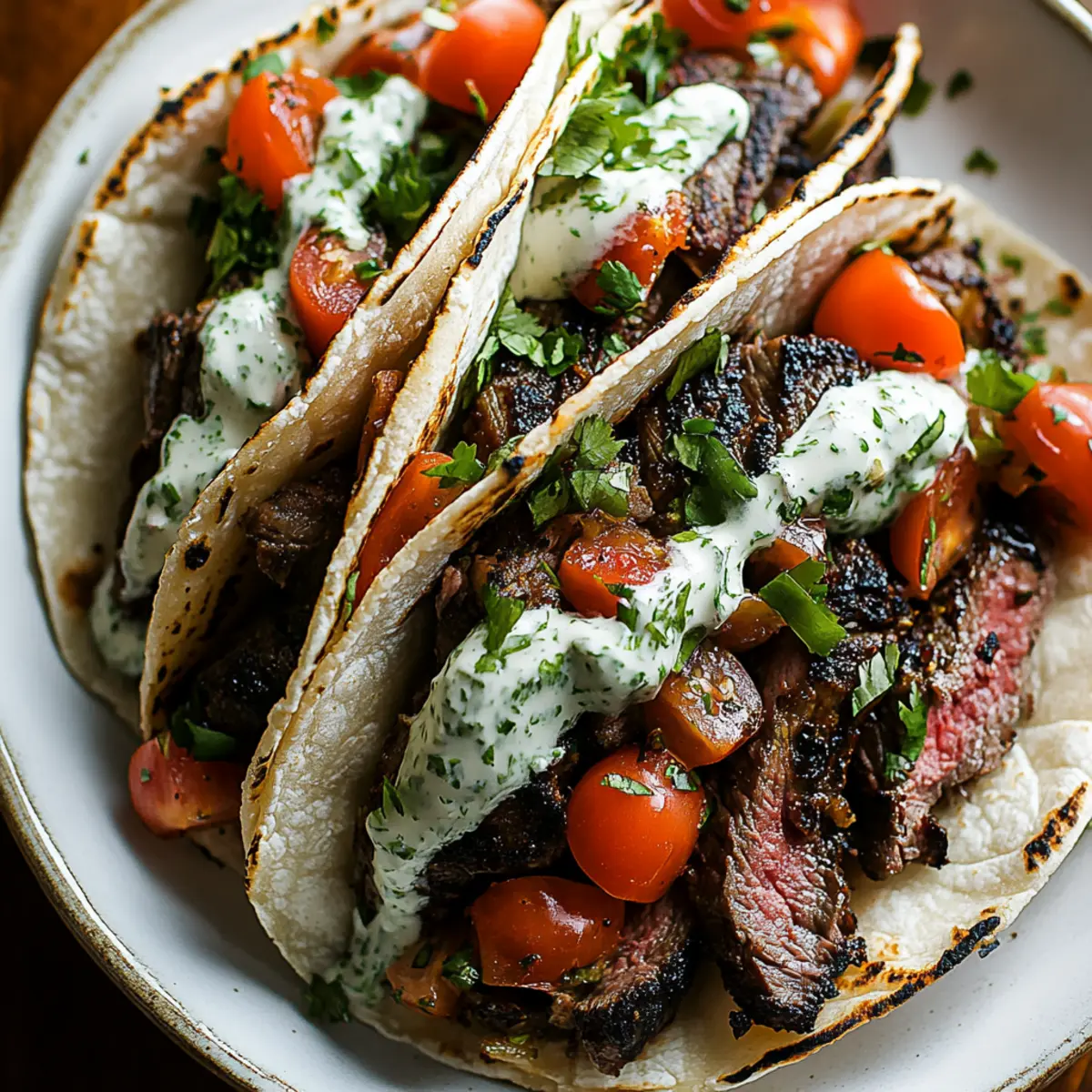 Jicama Steak Tacos with Lime Crema