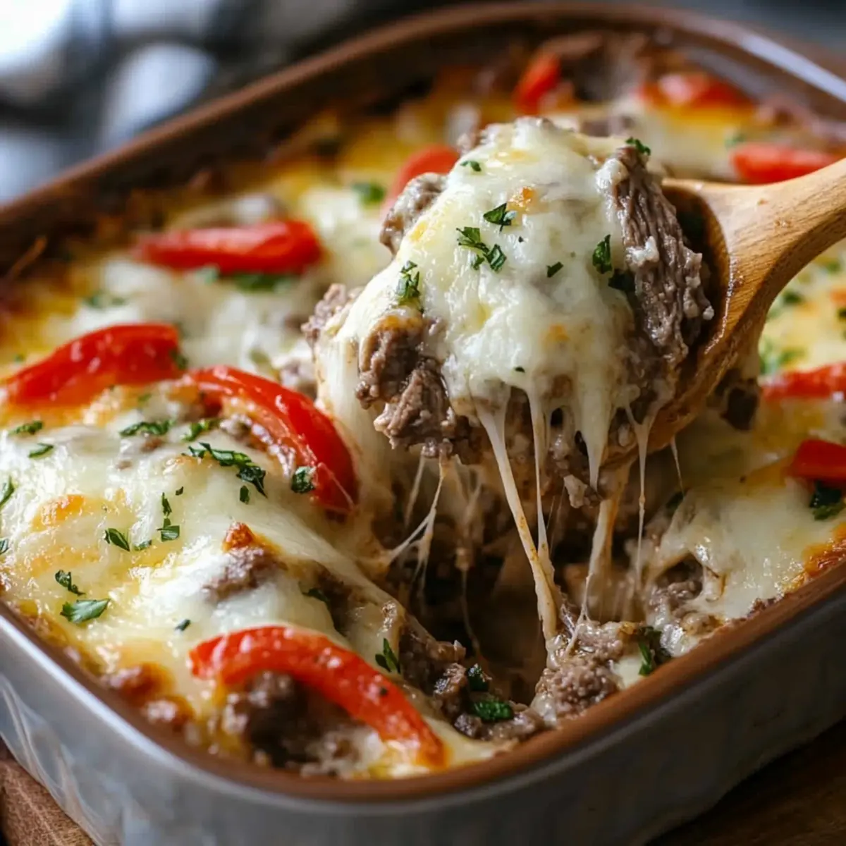 Philly Cheesesteak Casserole