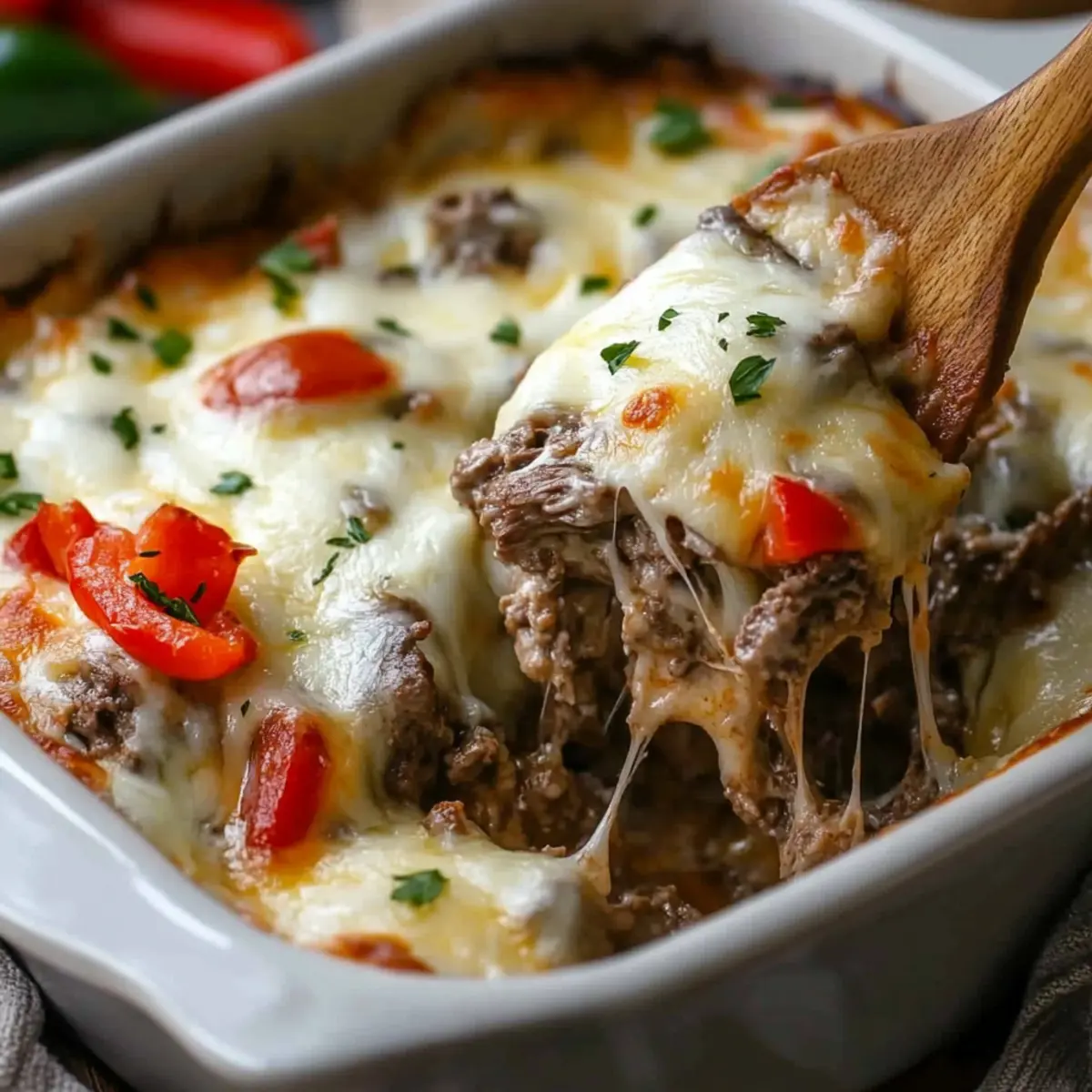 Philly Cheesesteak Casserole