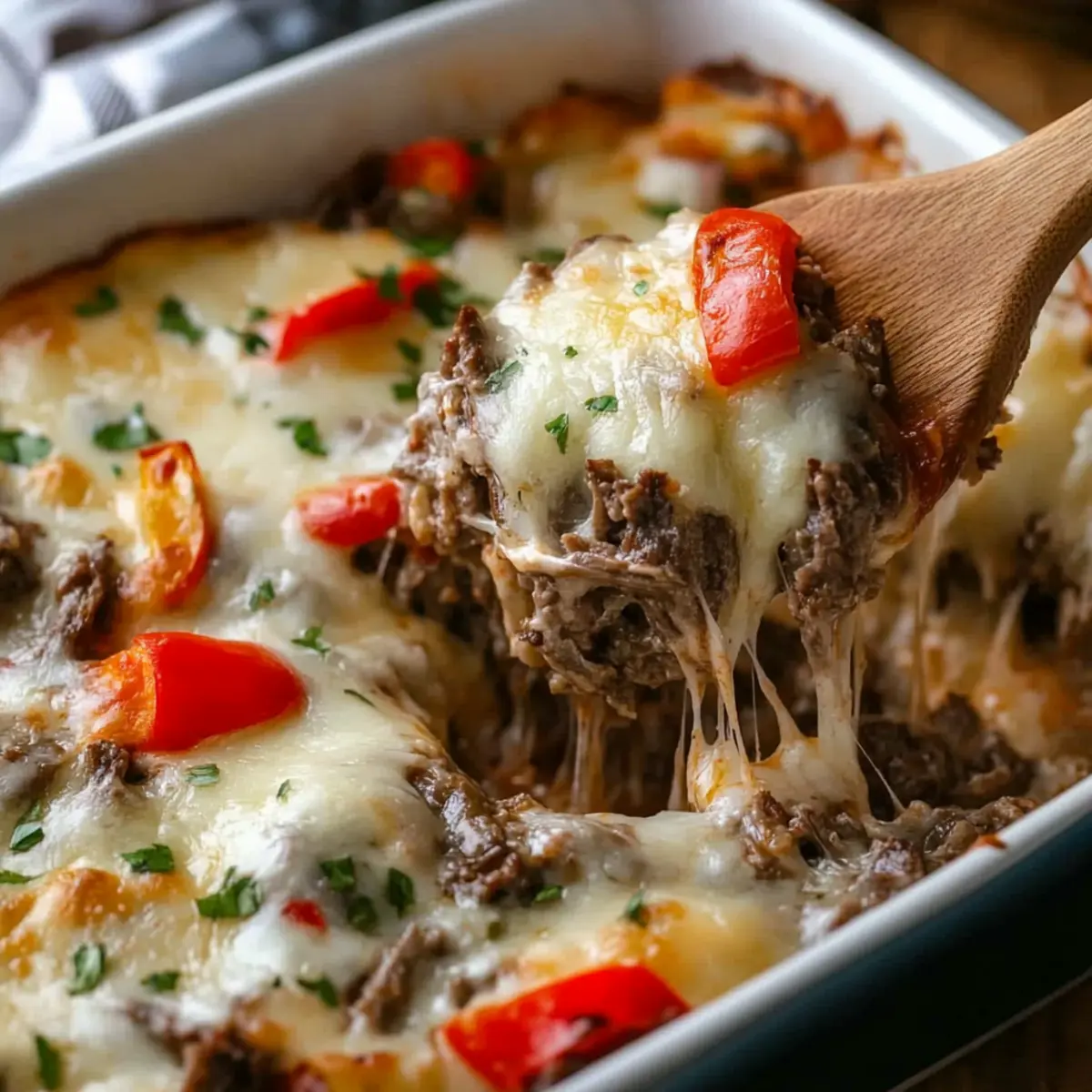 Philly Cheesesteak Casserole