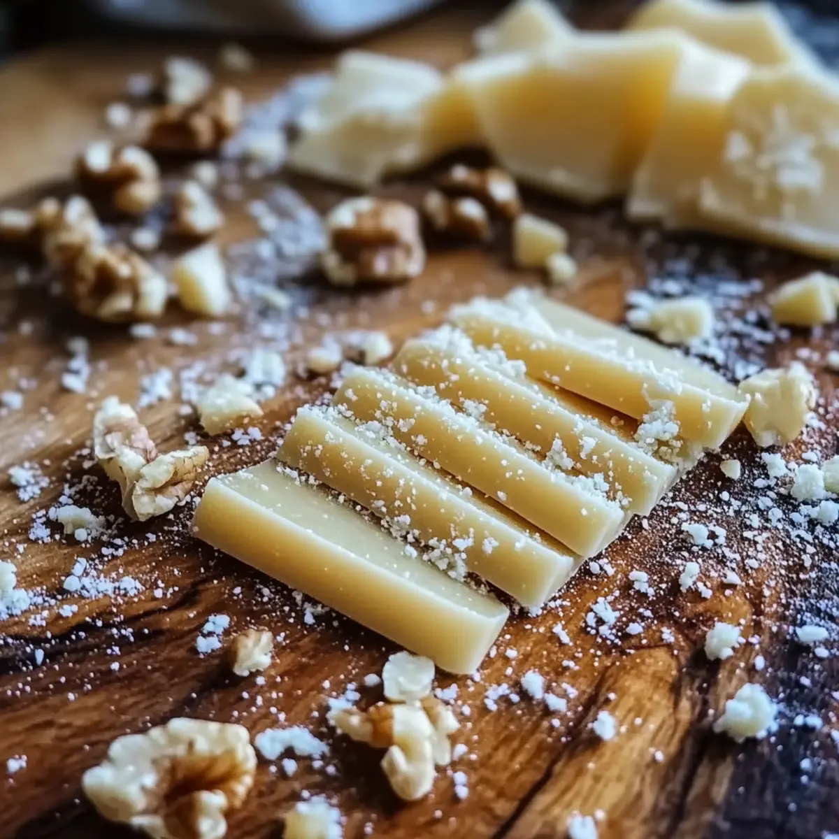 Sliced Parmesan and Walnuts