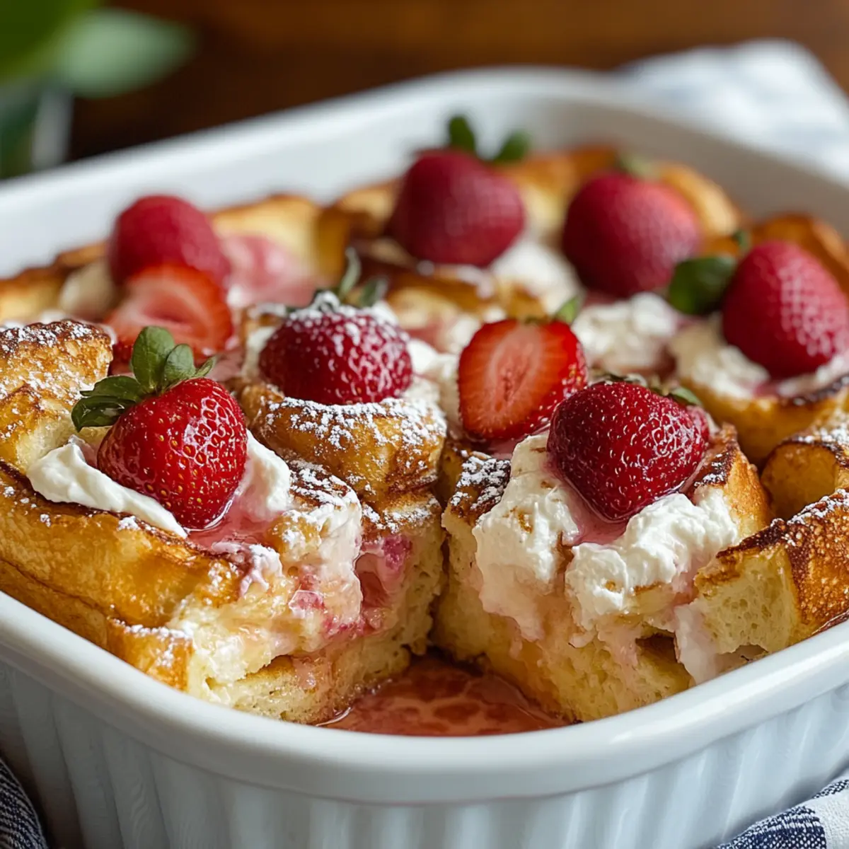 Strawberry Cream Cheese French Toast Bake