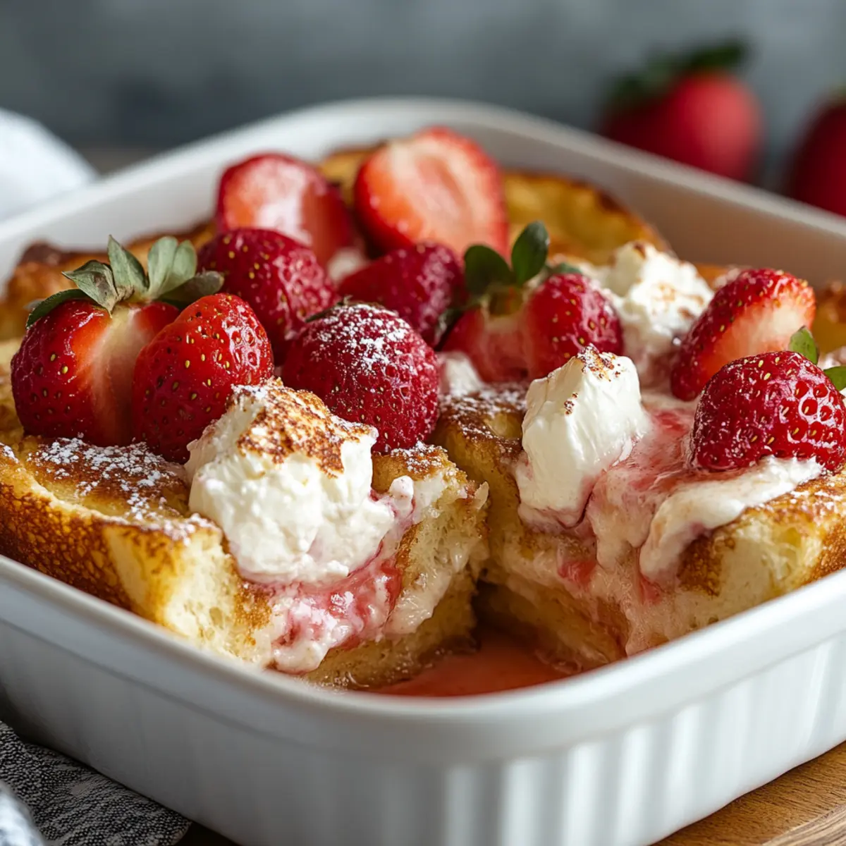 Strawberry Cream Cheese French Toast Bake