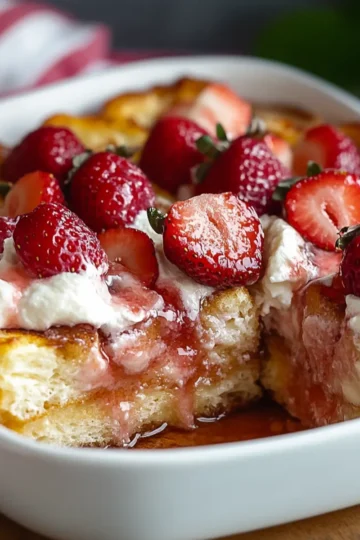 Strawberry Cream Cheese French Toast Bake