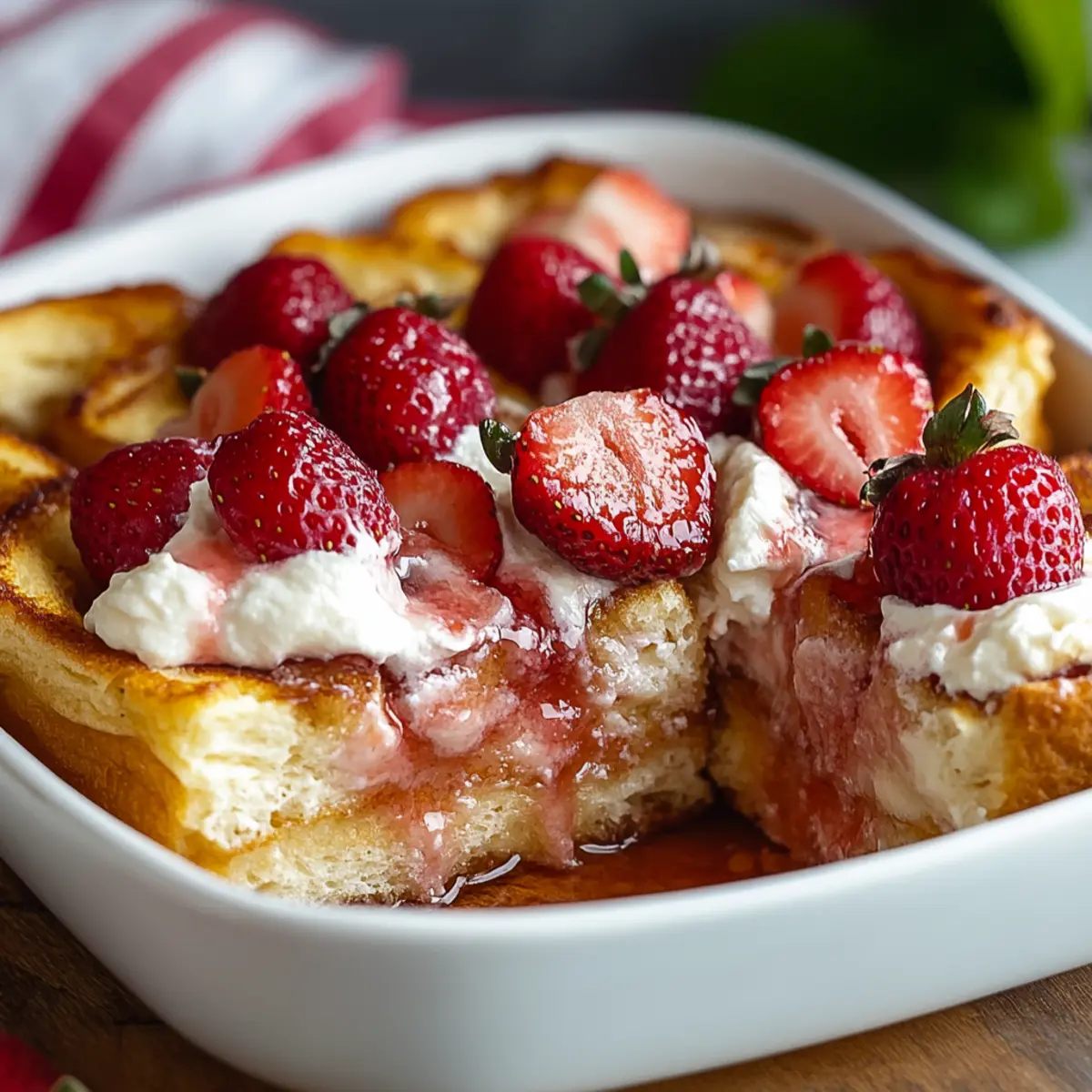 Strawberry Cream Cheese French Toast Bake