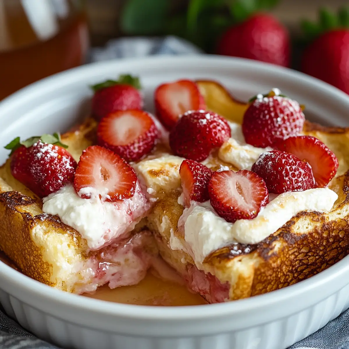 Strawberry Cream Cheese French Toast Bake