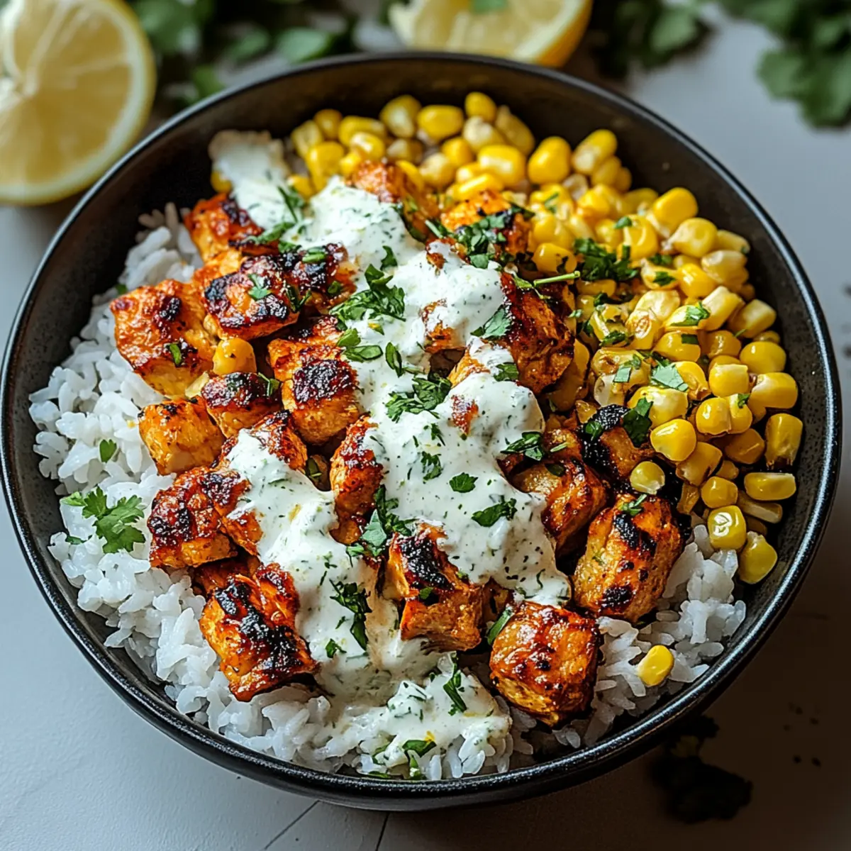 Street Corn Chicken Rice Bowl