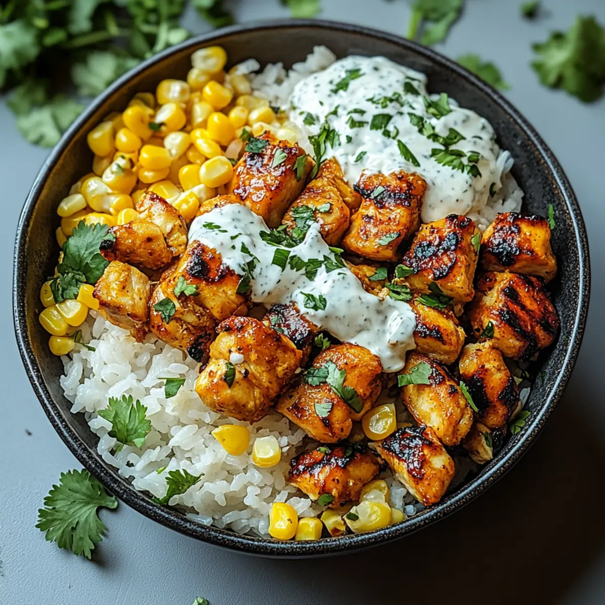 Street Corn Chicken Rice Bowl