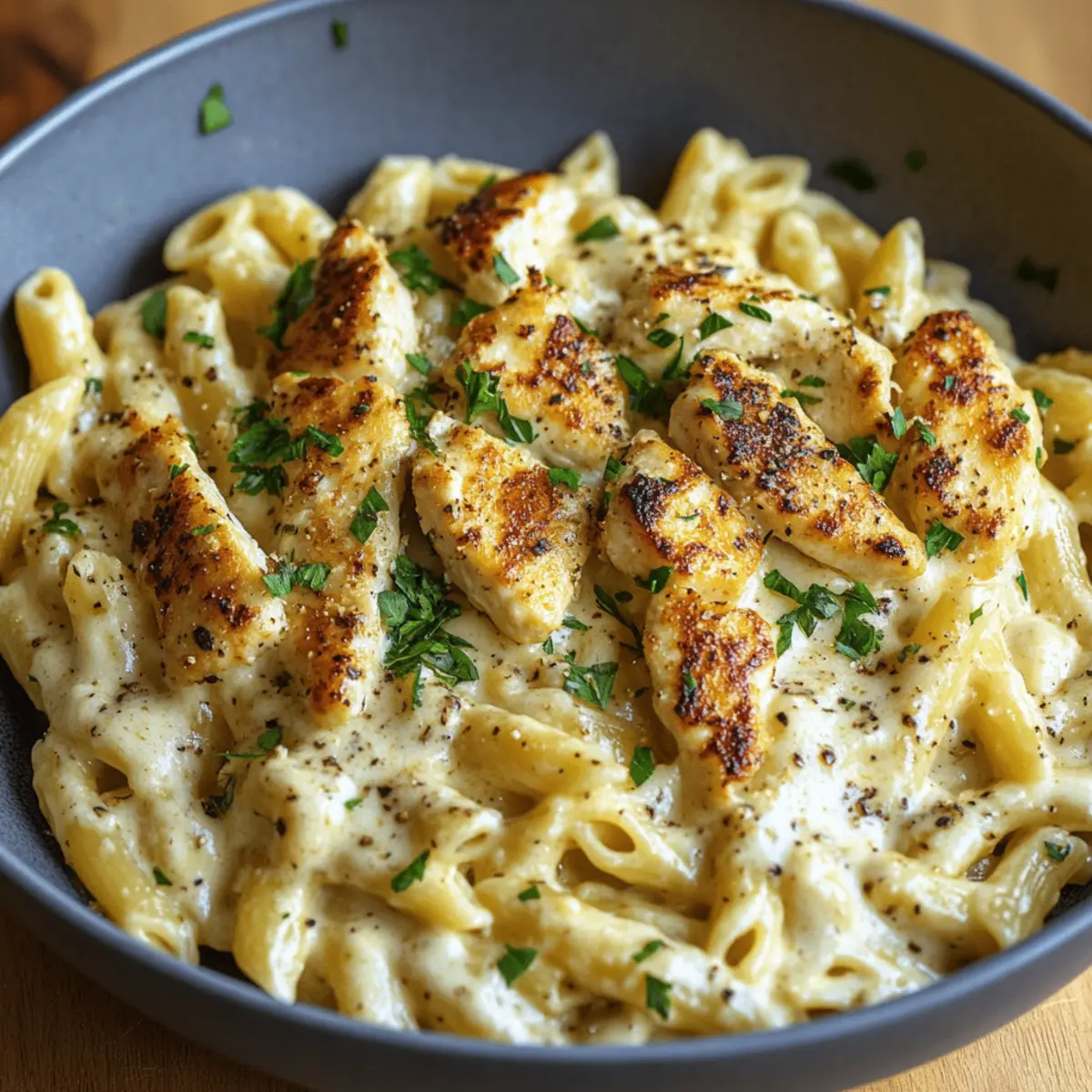 Cheesy Garlic Chicken Pasta