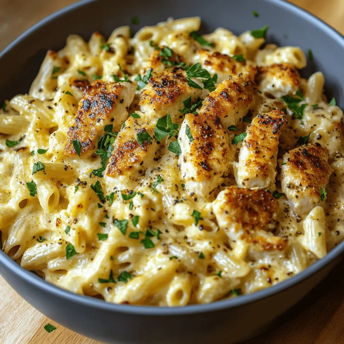Cheesy Garlic Chicken Pasta