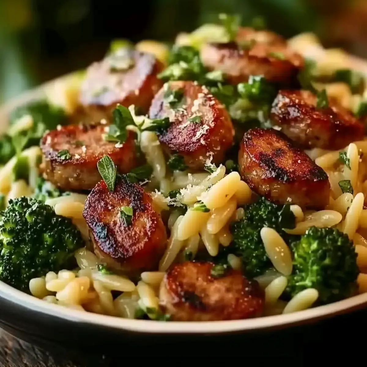 Chicken Sausage and Broccoli Orzo