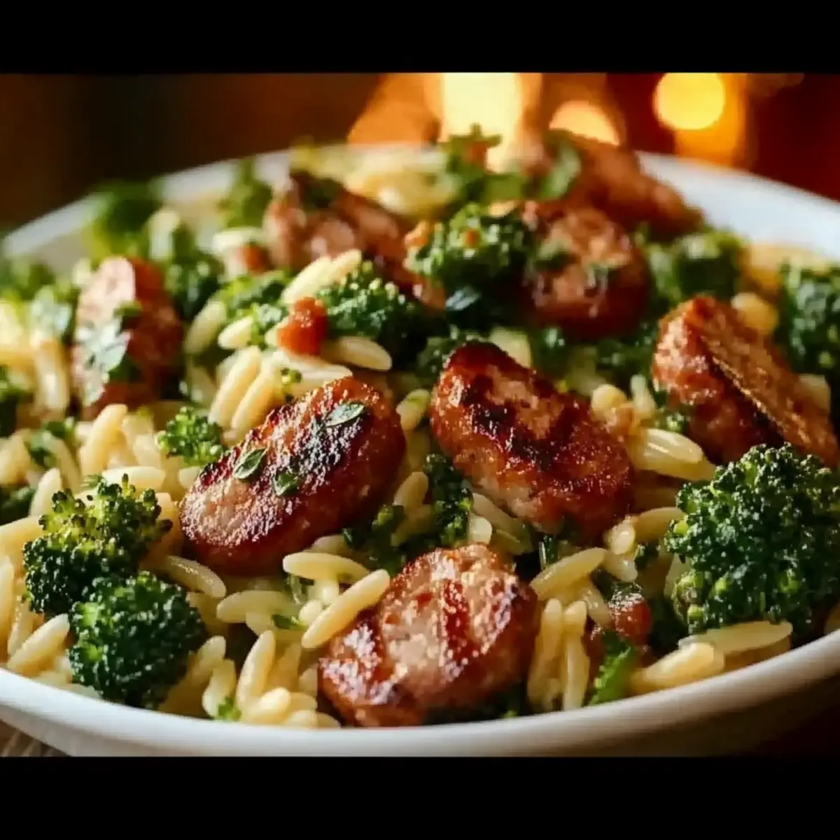 Chicken Sausage and Broccoli Orzo