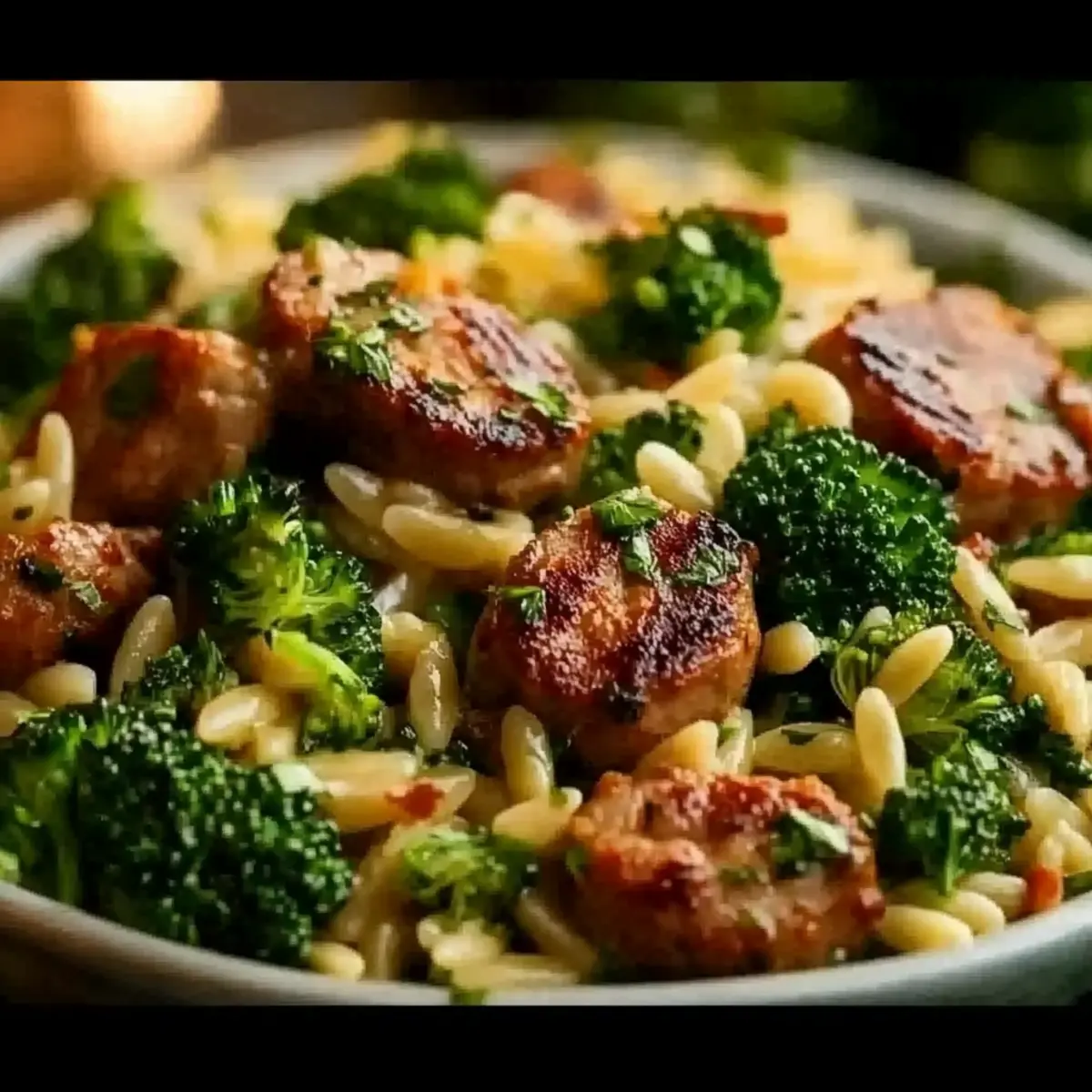 Chicken Sausage and Broccoli Orzo