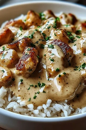 Creamy Smothered Chicken Rice