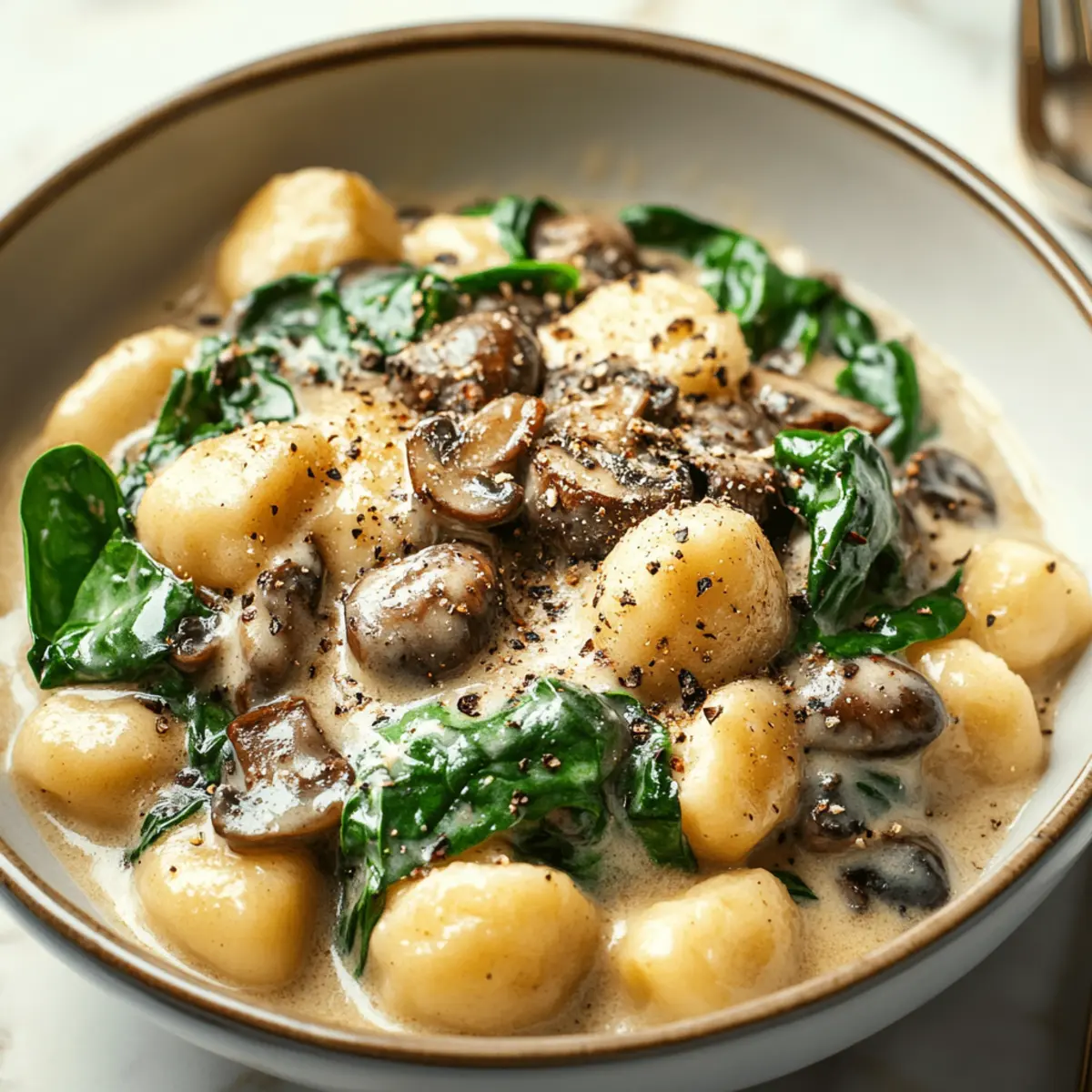 Creamy Spinach Mushroom Gnocchi