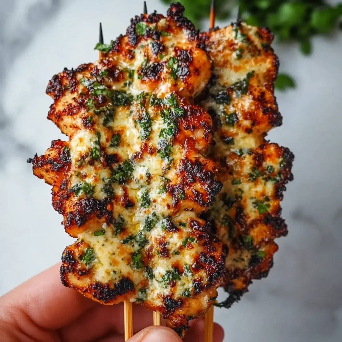 Garlic Parmesan Chicken Skewers