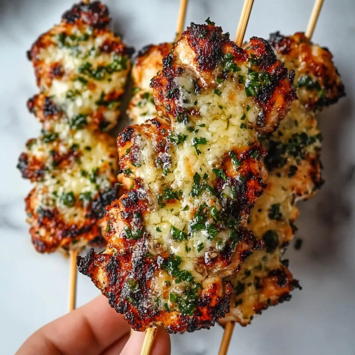 Garlic Parmesan Chicken Skewers