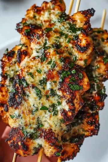 Garlic Parmesan Chicken Skewers