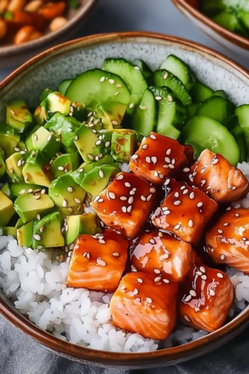 Honey Sriracha Salmon Bowls