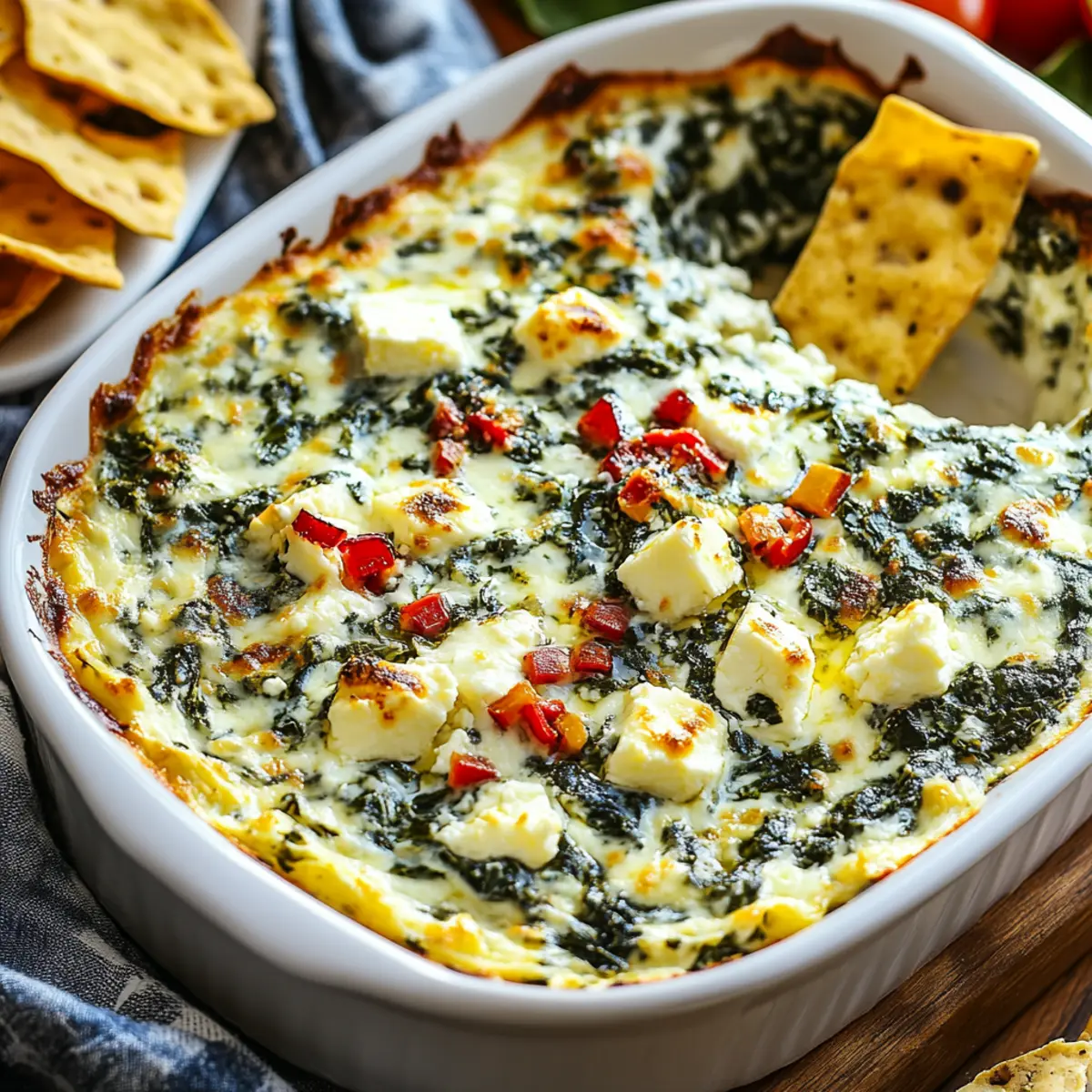 Spinach and Pepperoncini Baked Feta Dip