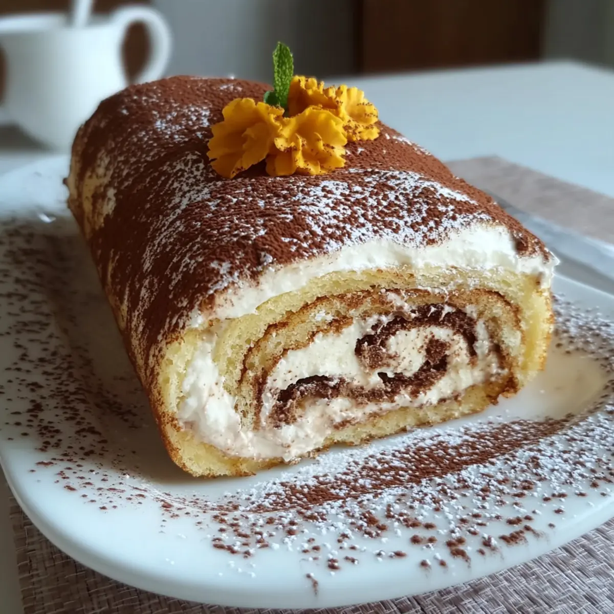 Tiramisu Crêpes Cake Roll